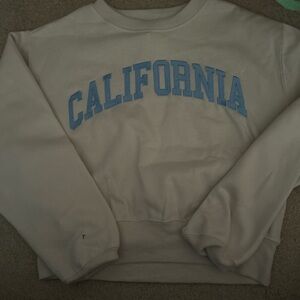 Reflex Cream Crewneck Sweatshirt with Blue "California" Arch
